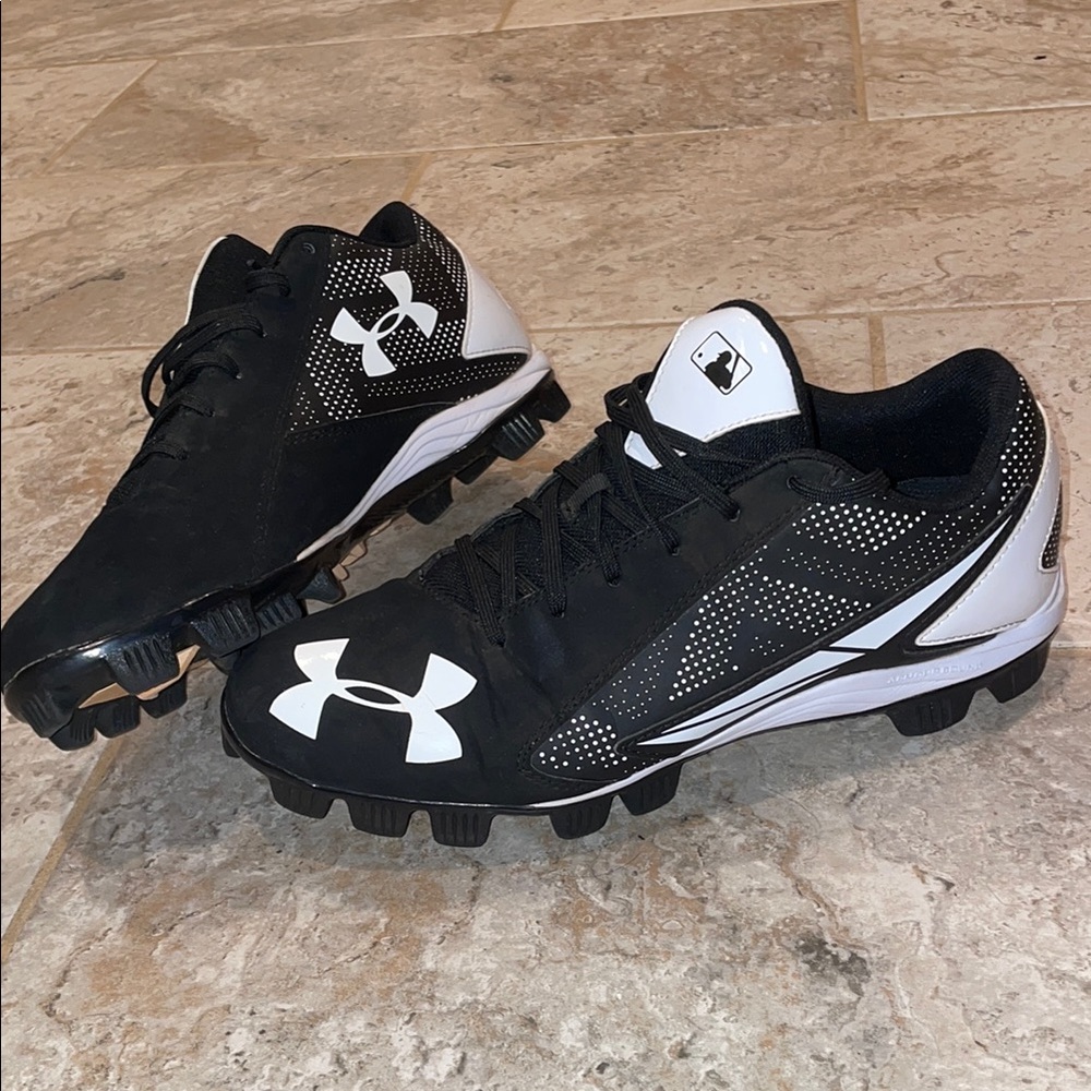 Under Armour Baseball Cleats -  Black and White Athletic Shoes